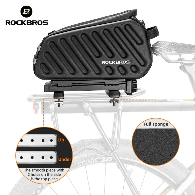 ROCKBROS Hard Shell EVA Bike Rack Bags Waterproof with Lock 7.5L