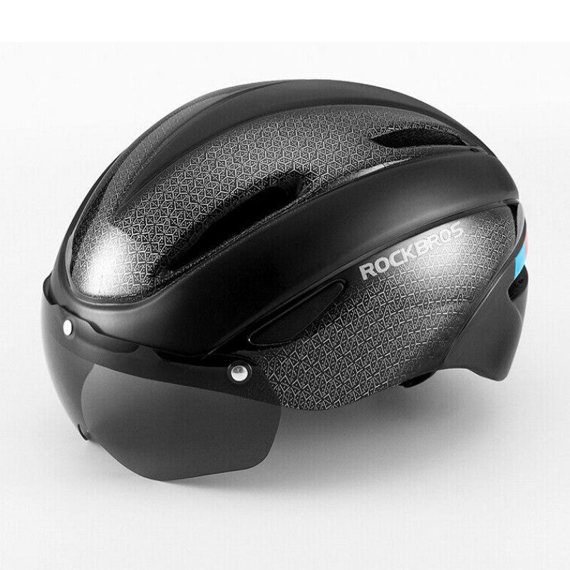 bike helmet on sale ROCKBROS Cycling Helmet With Goggles LED Light Mountain Road Bike Bicycle Helmet, Black