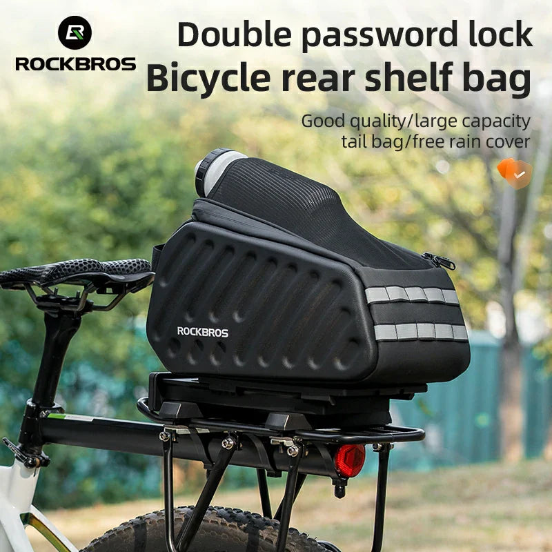 ROCKBROS Hard Shell EVA Bike Rack Bags Waterproof with Lock 7.5L