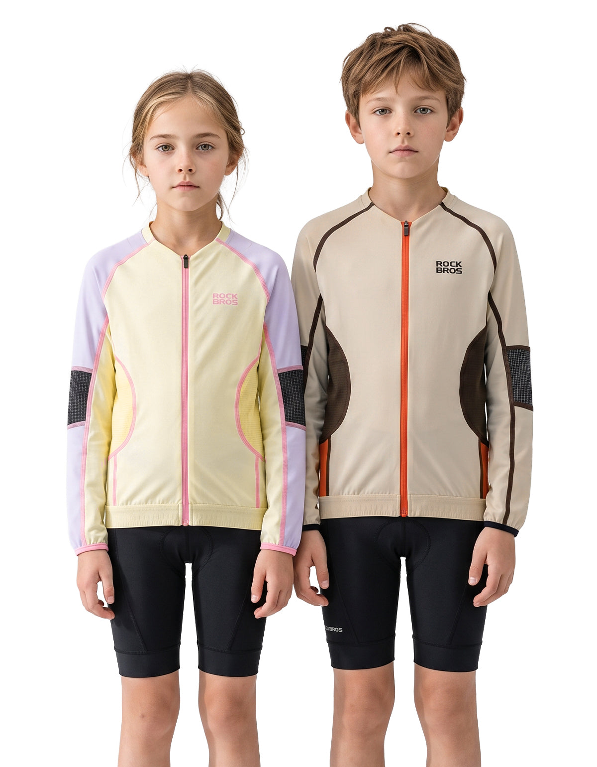 Close-up view of the kids’ long-sleeve cycling top