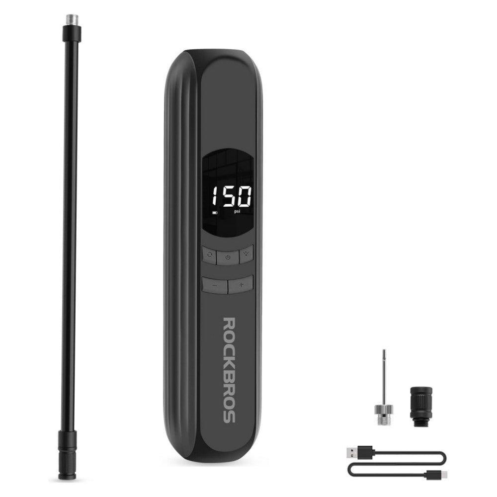bicycle electric pump compressor ROCKBROS A10 Electric Bike Pump 150 Psi Inflator Portable Air Compressor