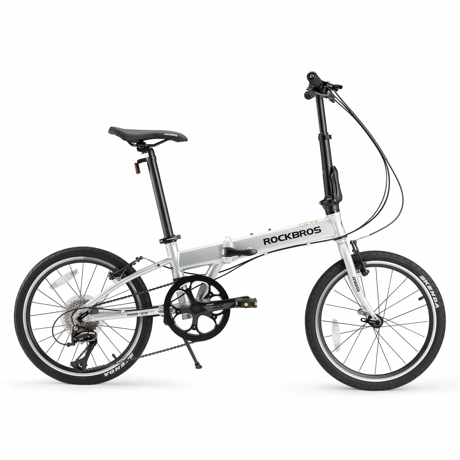 MBS 20-Inch Folding Bike 8-Speed Quick-Fold Commuter Bike for