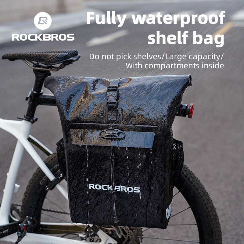 Waterproof Bike Rack Bag 18L Adjustable Backpack Straps