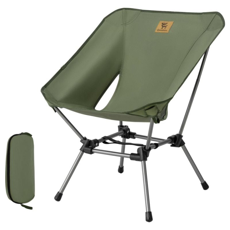 Qunature Ultra Lightweight Folding Camp Chair with Storage Bag Supports 260 lbs Green