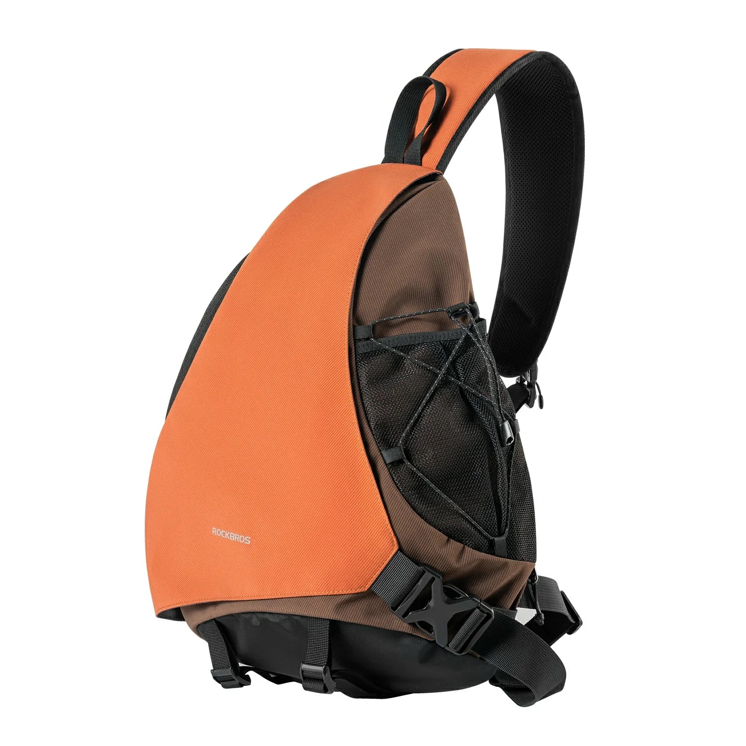backpack travel strap ROCKBROS 11.5L Sling Crossbody Backpack Shoulder Magnetic Buckle Travel Bag, Orange