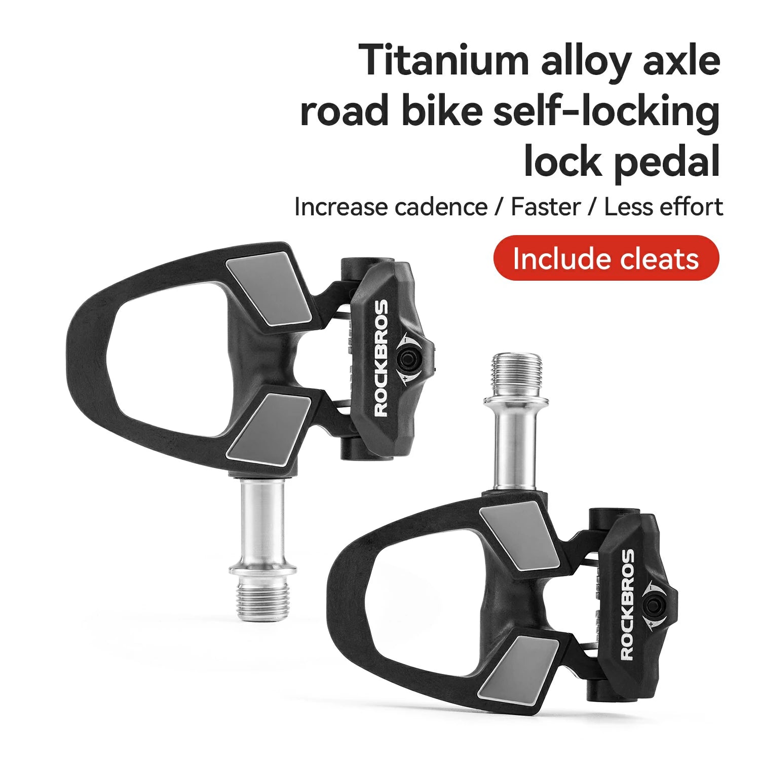 Road Bike Carbon Fiber Clipless Pedals SPD with Titanium Axle