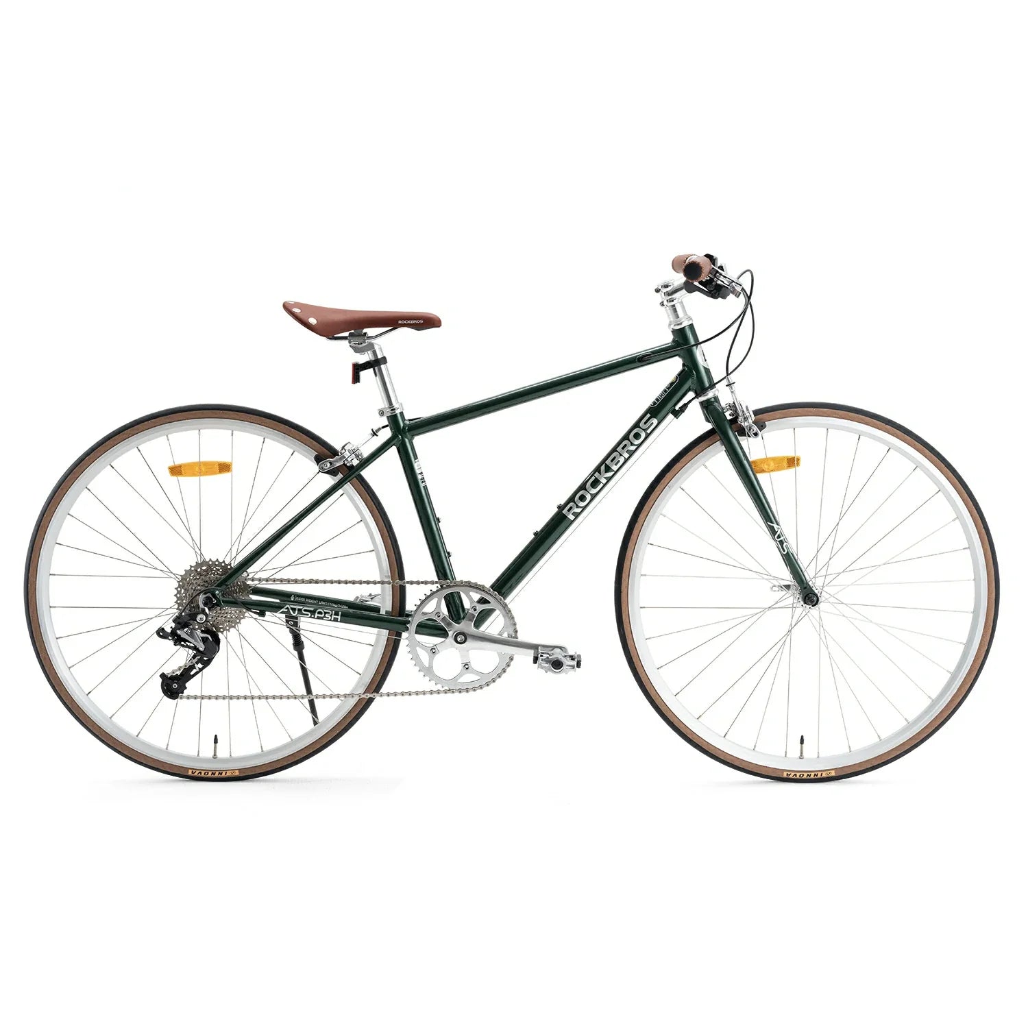 Front view of ATS Classic 700C Road Bike in green #color_green