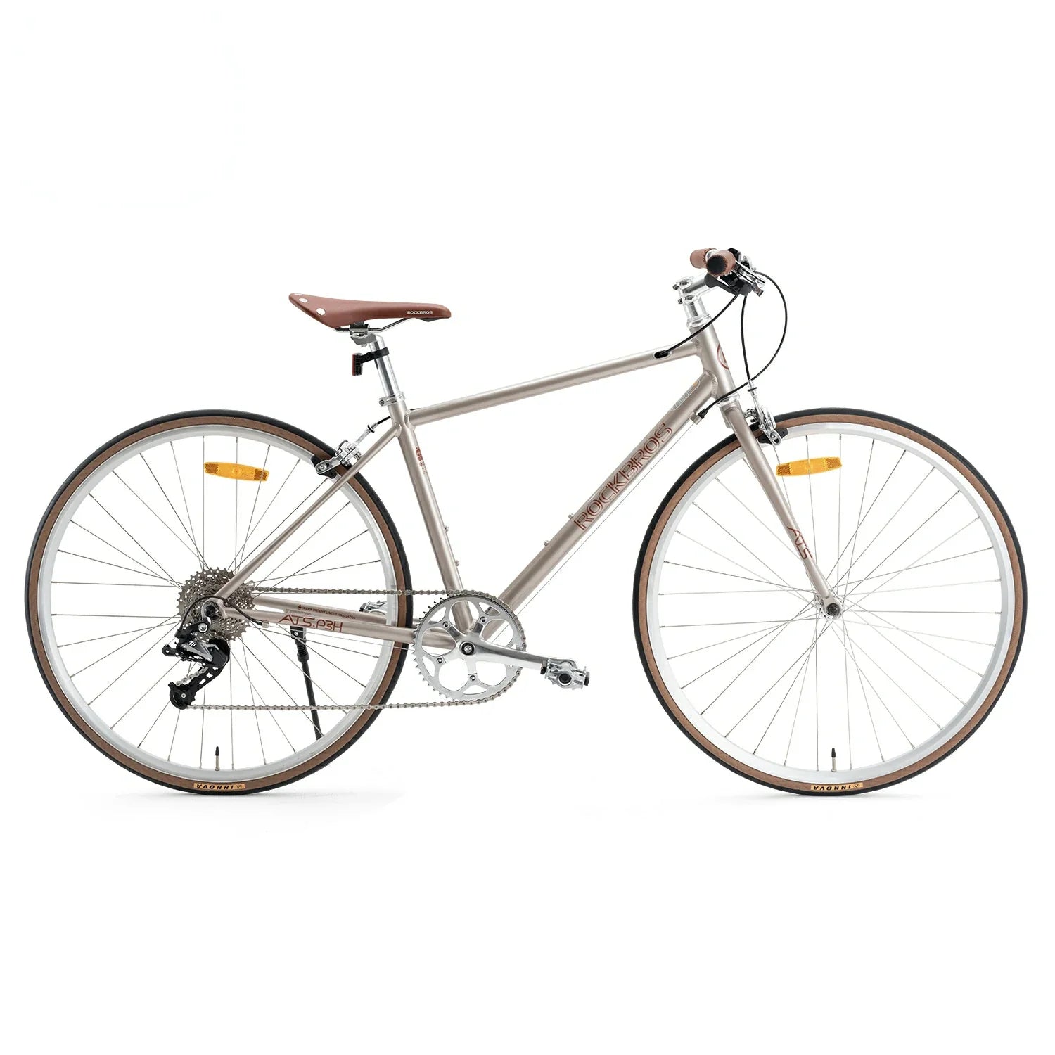 Front view of ATS Classic 700C Road Bike in coffee color #Color_Coffee