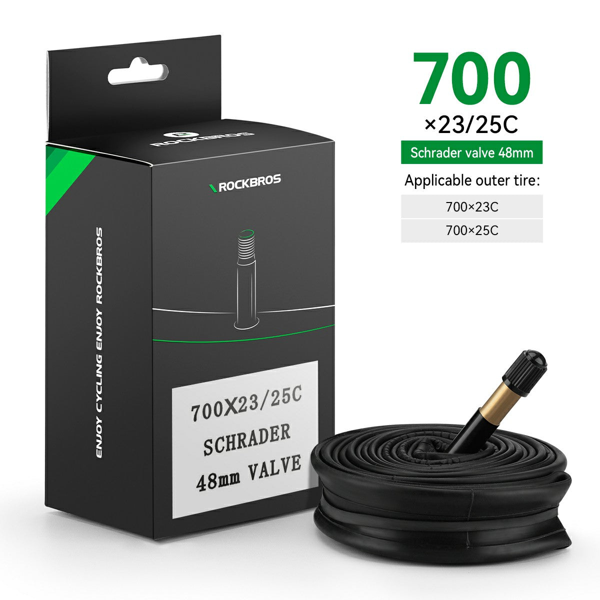 700X23/25/28/35C Road Bike Inner Tube 48mm Presta/Schrader Valve High Self Sealing Butyl Rubber