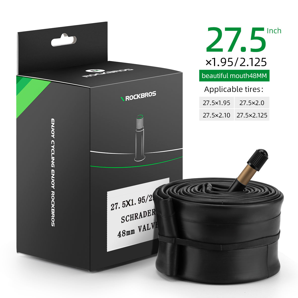 26'/27.5'X1.95/2.125 Mountain Bike Inner Tube 48mm Presta/Schrader Valve High Self Sealing Butyl Rubber