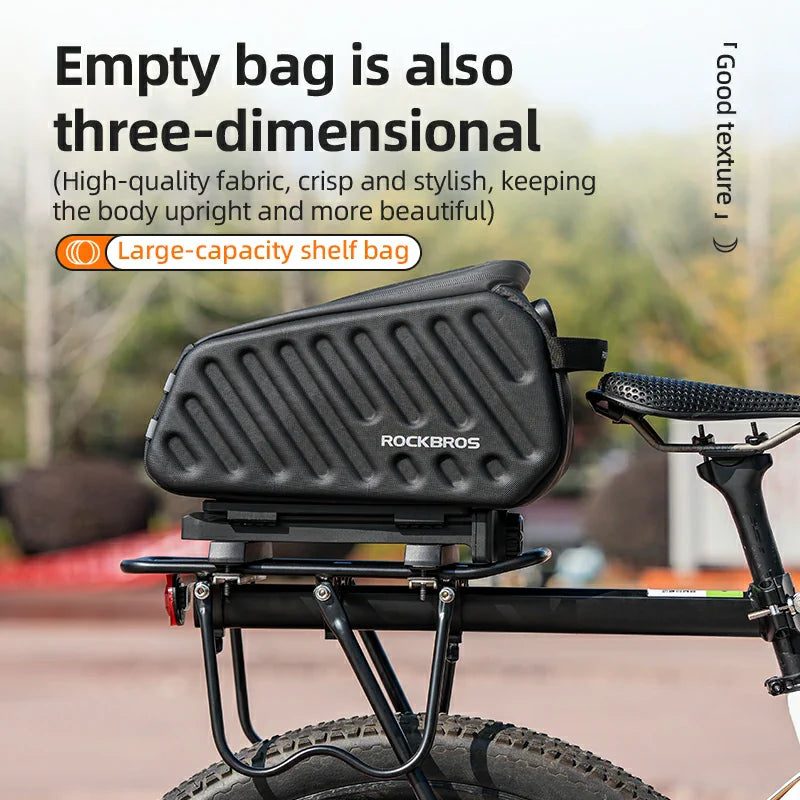 ROCKBROS Hard Shell EVA Bike Rack Bags Waterproof with Lock 7.5L