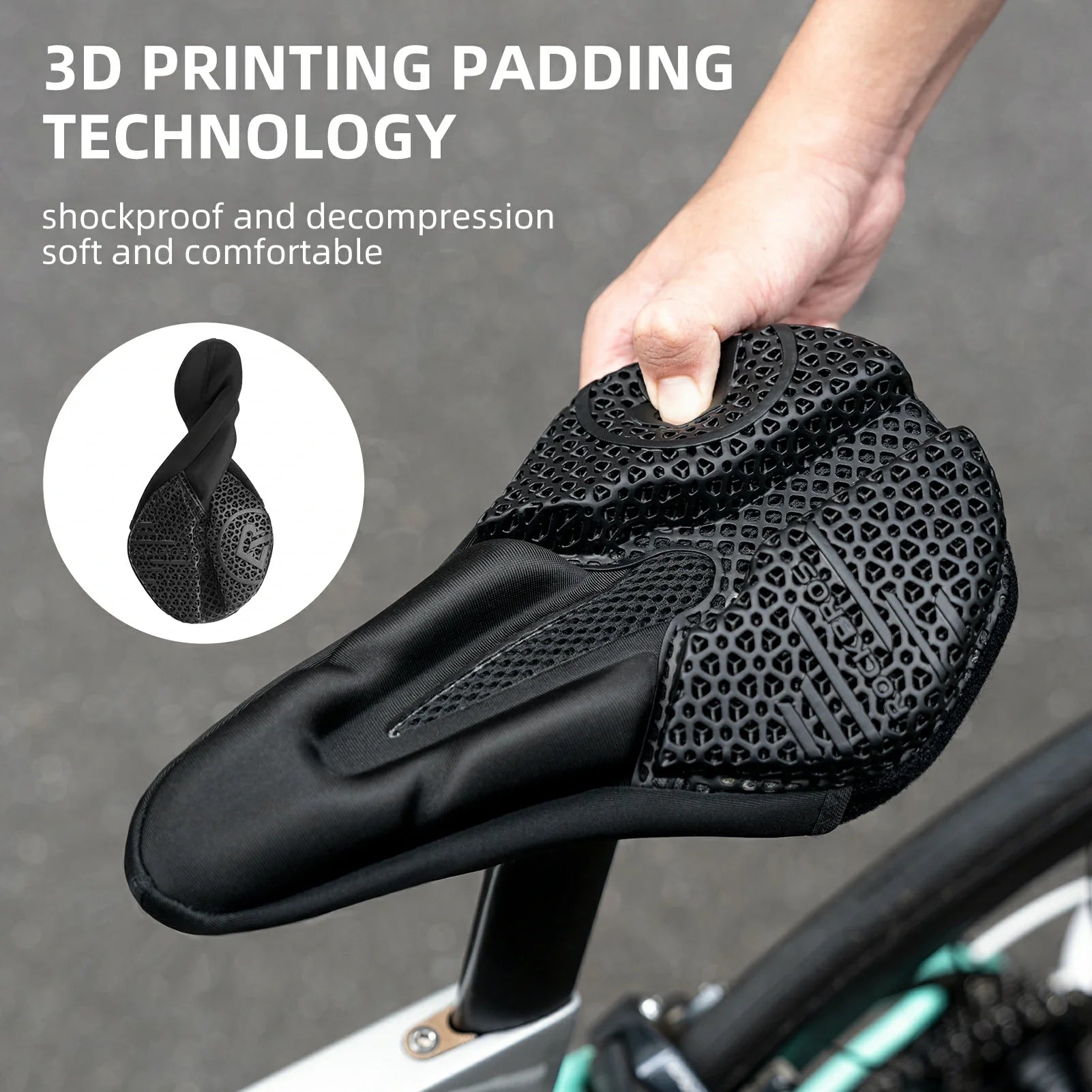 ROCKBROS 3D Printing Cushion Bike Seat Cover