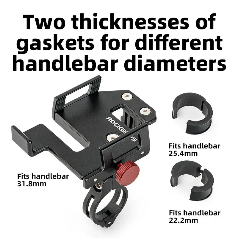 S Clip Ring Bike Phone Holder for 4.7–7.09" Phones