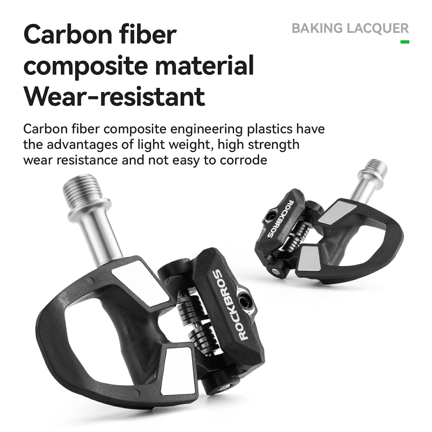 Road Bike Carbon Fiber Clipless Pedals SPD with Titanium Axle