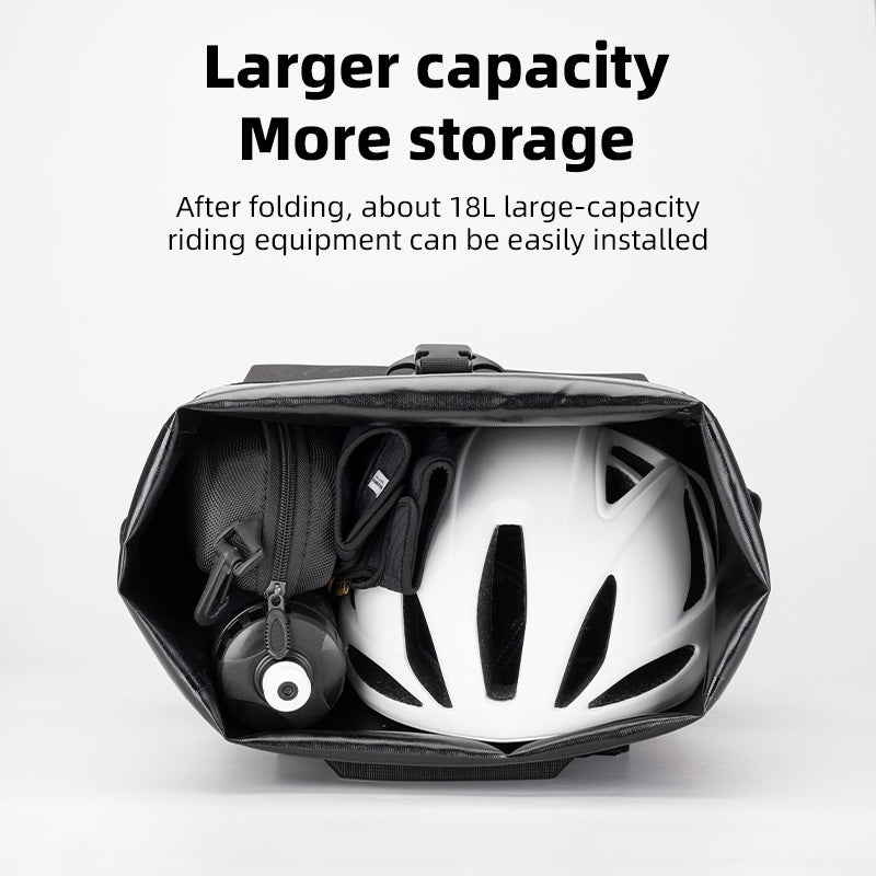 Waterproof Bike Rack Bag 18L Adjustable Backpack Straps