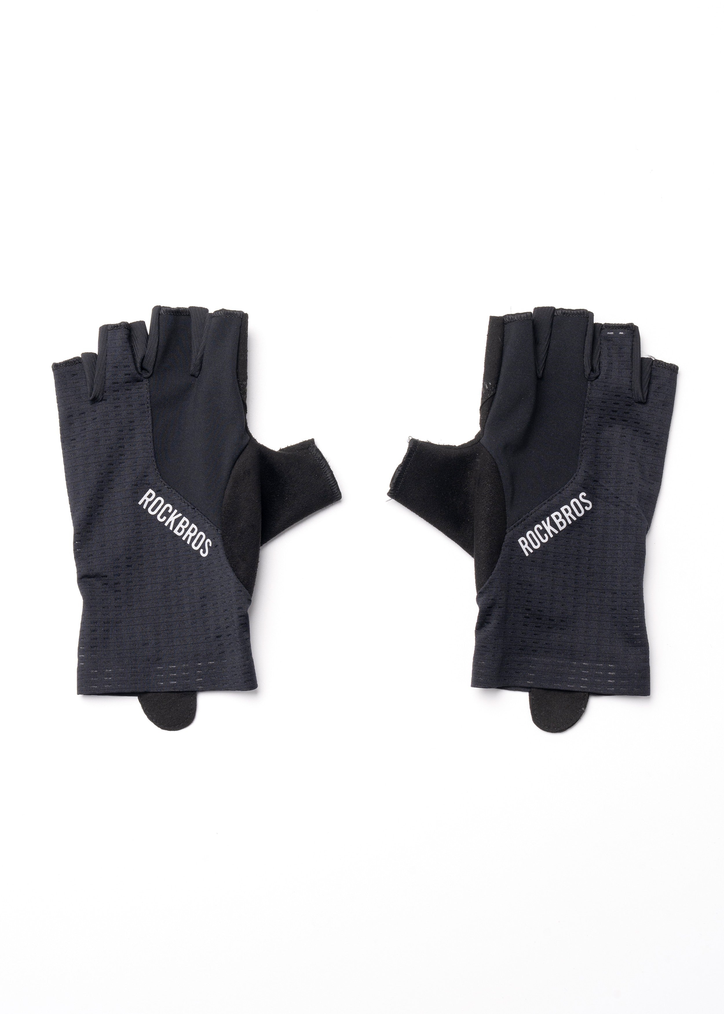 ROCKRBOS Road-to-Sky Cycling Fingerless Gloves #Color_Black