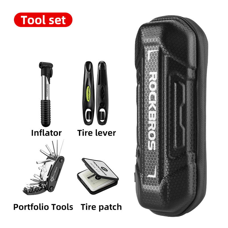 Bicycle Repair Tools Kit Bag Bike Tool Set Wrench Tire Patch Levers Inflator