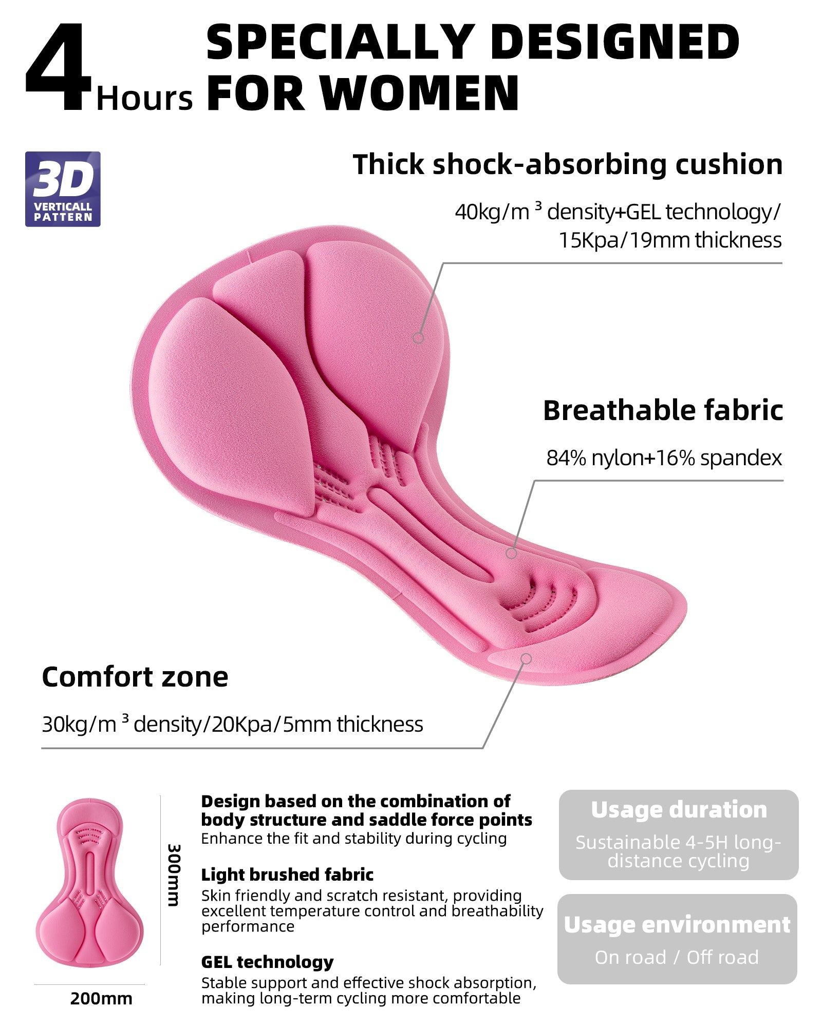 ROCKBROS Women¡¯s Cycling Underwear 4D Padded Bike Shorts