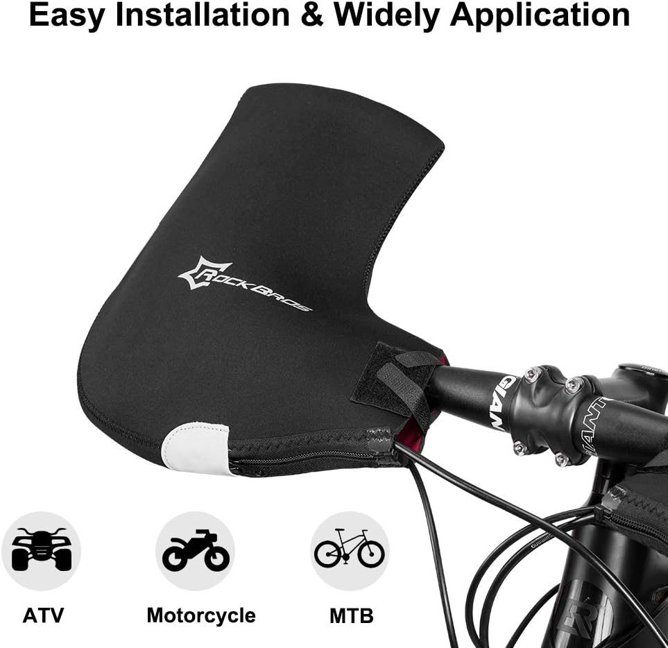 ROCKBROS Cold Weather Bike Handlebar Mittens Windproof & Coldproof Commuter
