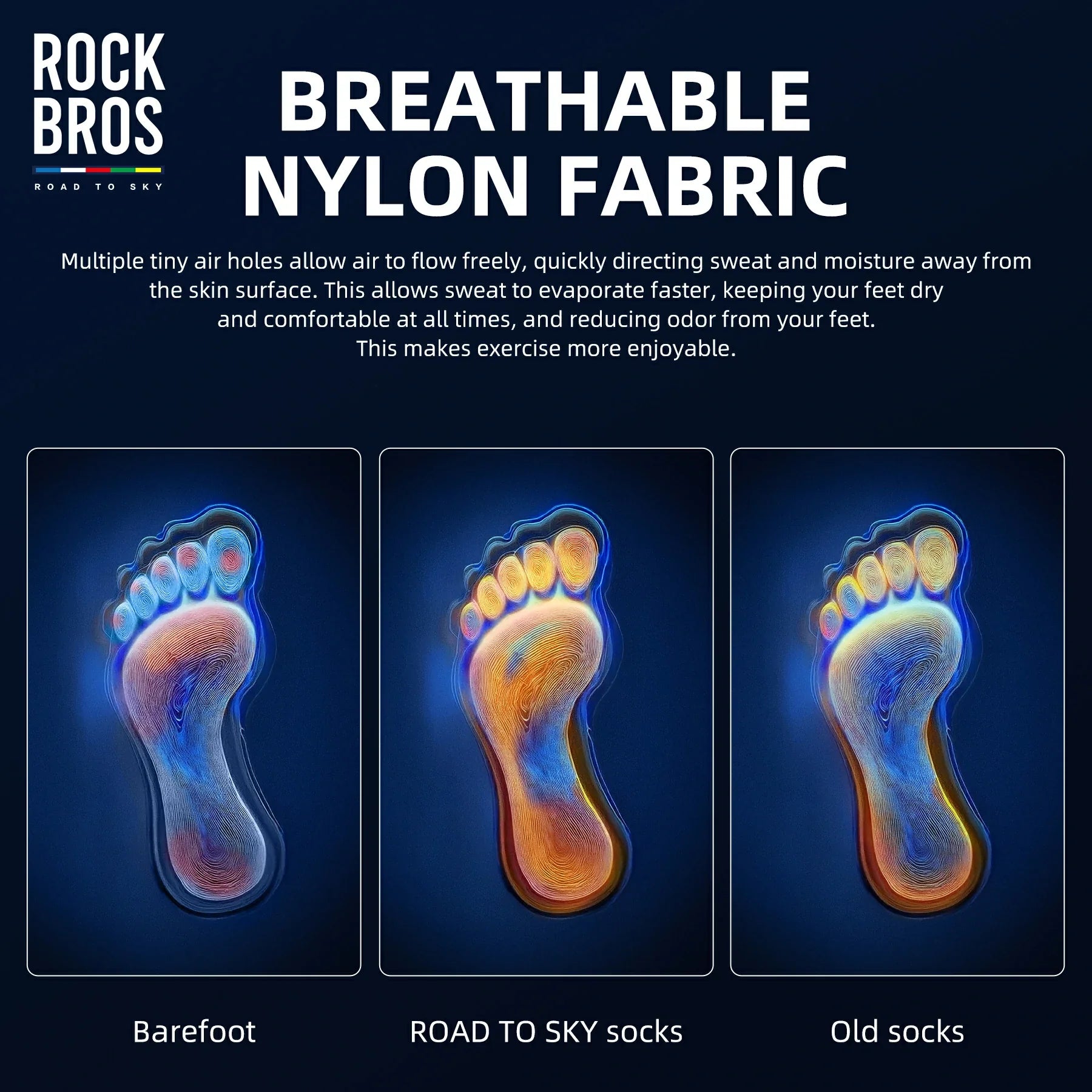 ROCKBROS-Bike-Socks-Breathable-Fabric-Antibacterial
