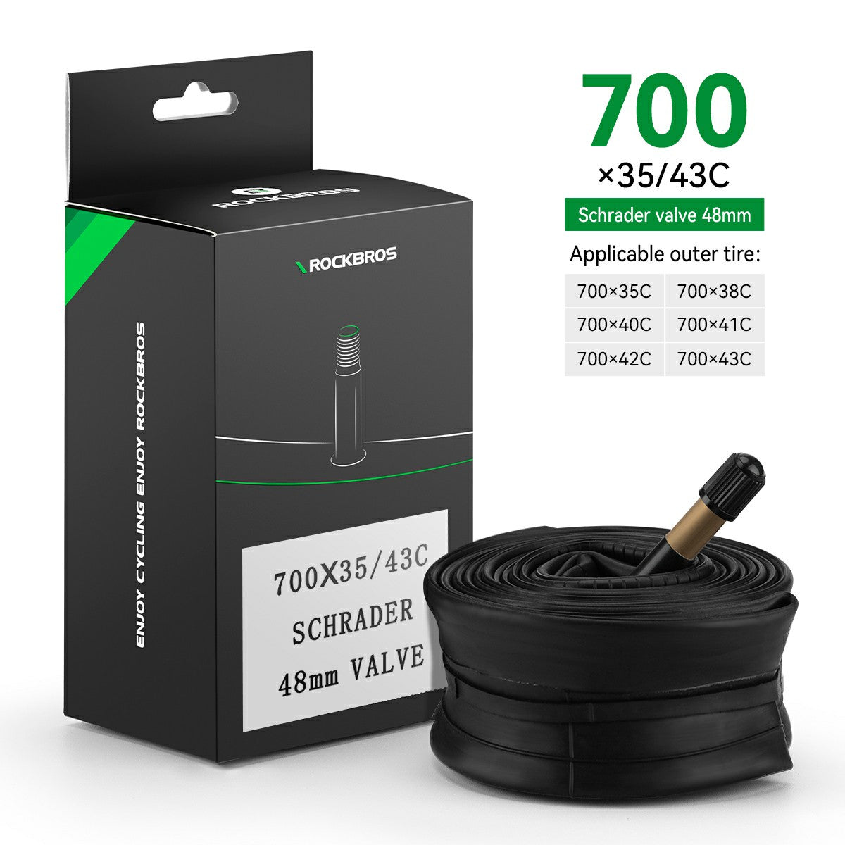 700X23/25/28/35C Road Bike Inner Tube 48mm Presta/Schrader Valve High Self Sealing Butyl Rubber