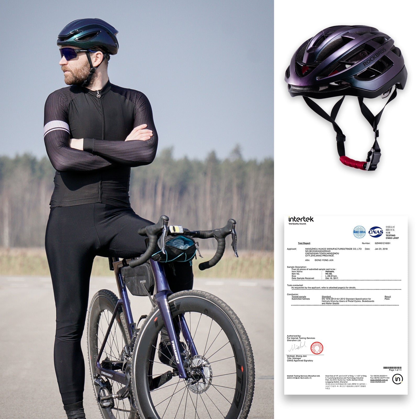 ROCKBROS Road Aero Bike Helmet for Adults TT Triathlon Helmet for Cycling