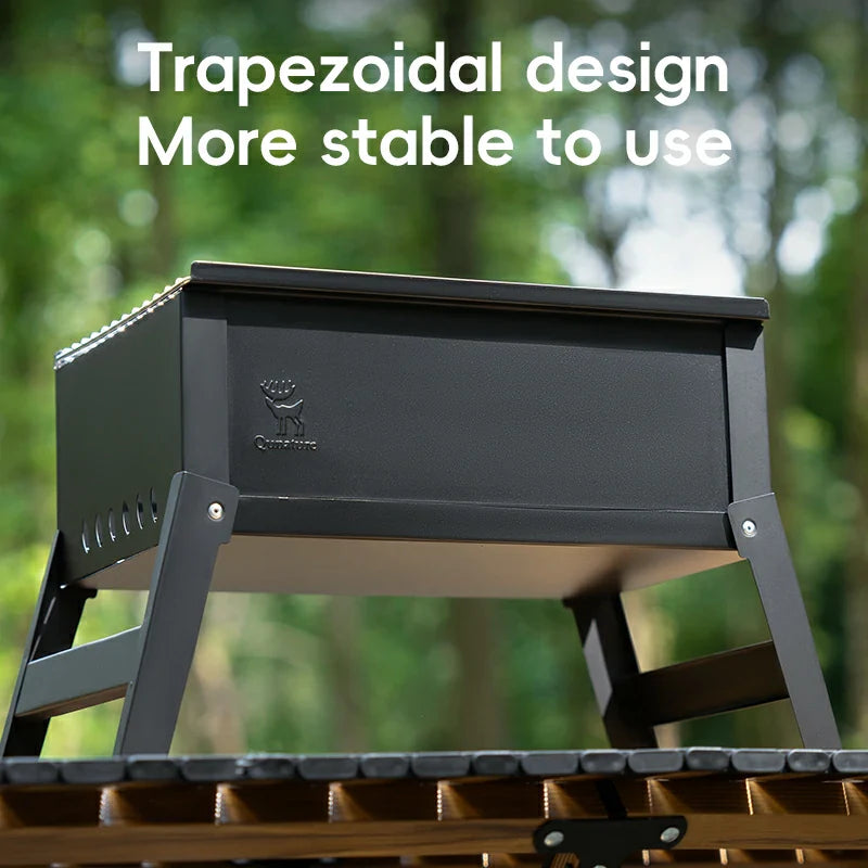 Qunature Foldable BBQ Grill with Durable Chrome-Plated Net and Ventilation