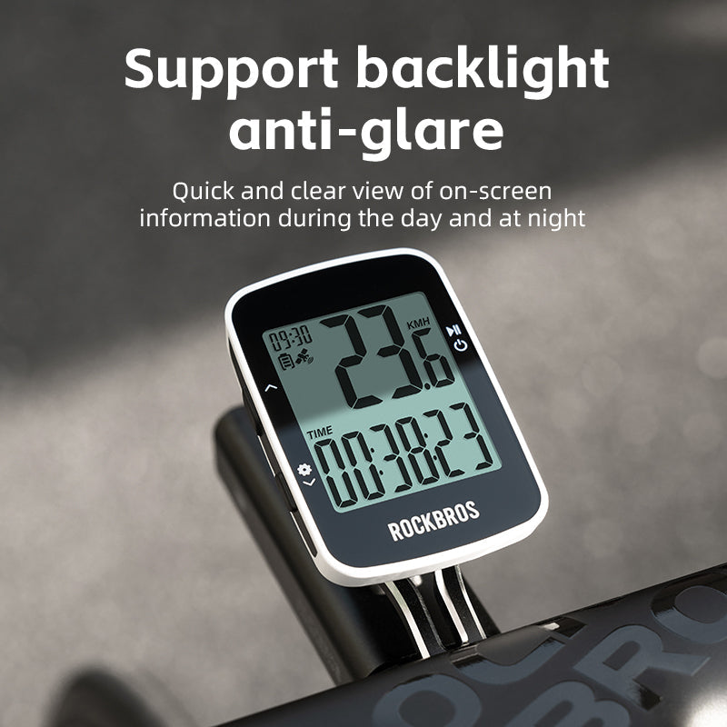 R1 Bike Computer GPS Wireless Speedometer IPX7 600mAh Battery 2.3''