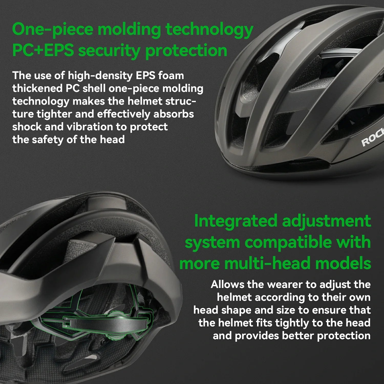 Cycling Helmet Bionic Support Antibacterial Liner Adjustable Fit