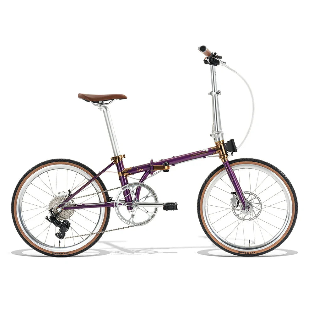 Purple bicycle with white wheels on a white background #Color_Purple