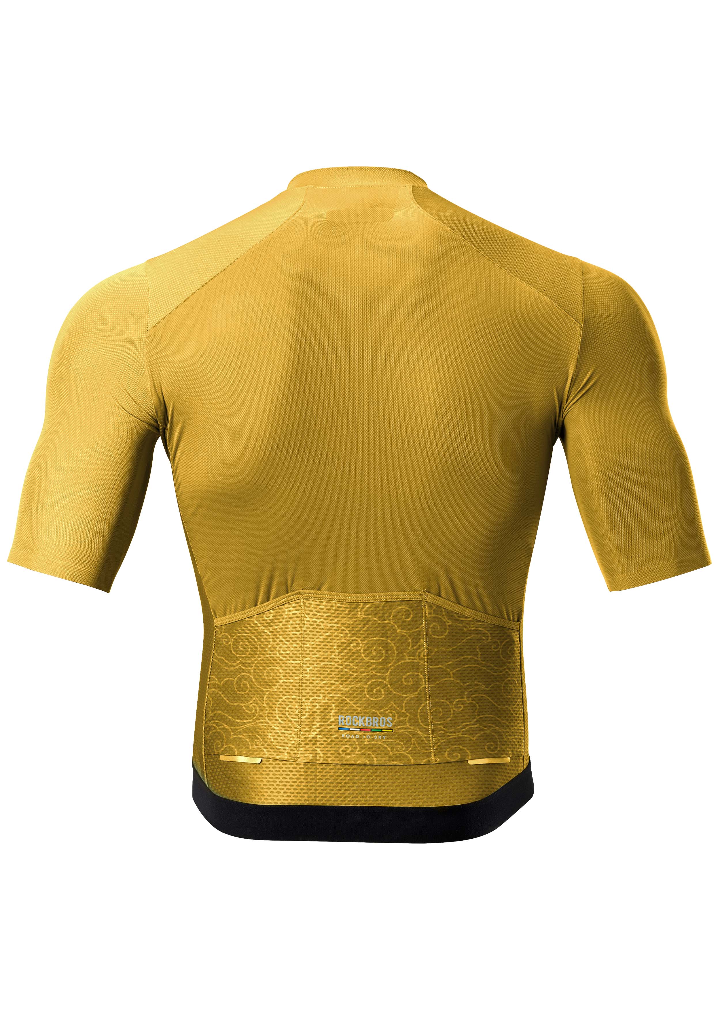 ROAD TO SKY Men's Cycling Short-Sleeved Jersey ¢ò Yellow-Brown