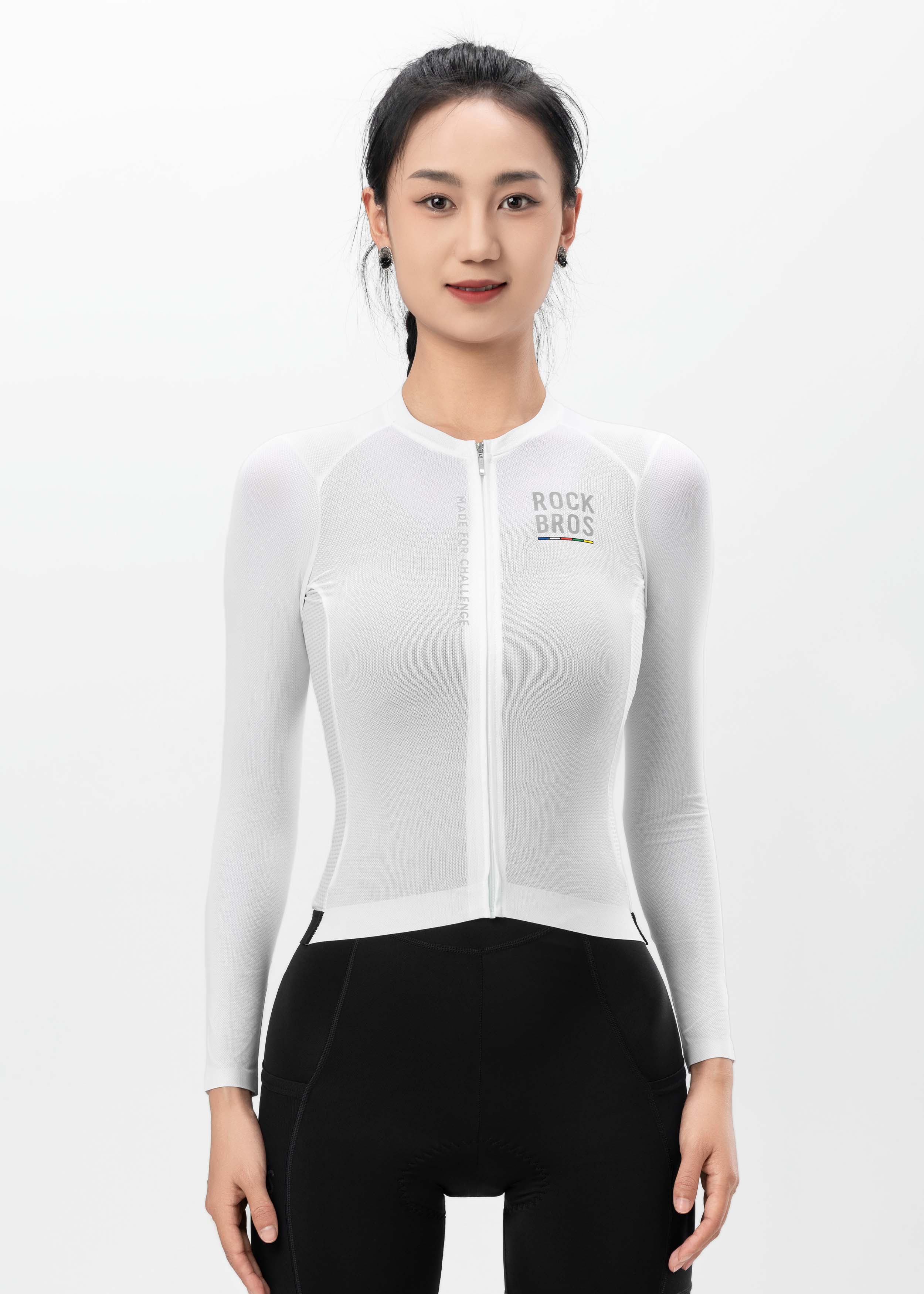ROAD TO SKY Women's Cycling Long-Sleeved Jersey ¢ò White