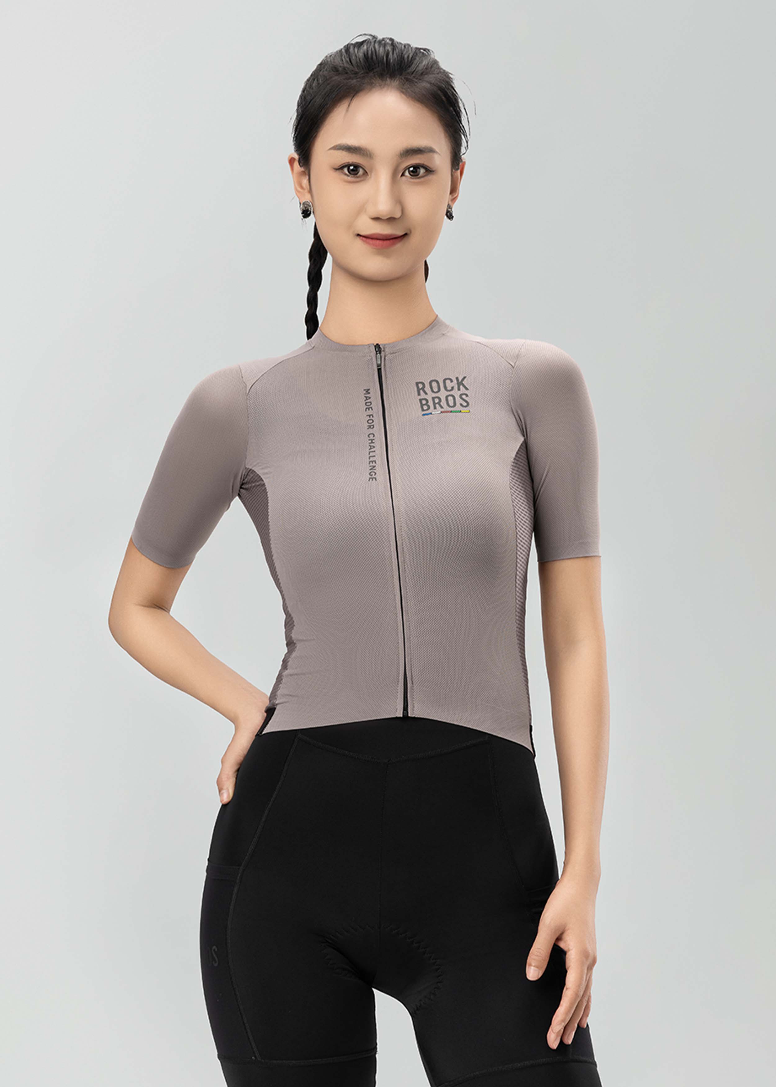 ROAD TO SKY Women's Cycling Short-Sleeved Jersey ¢ò Grey