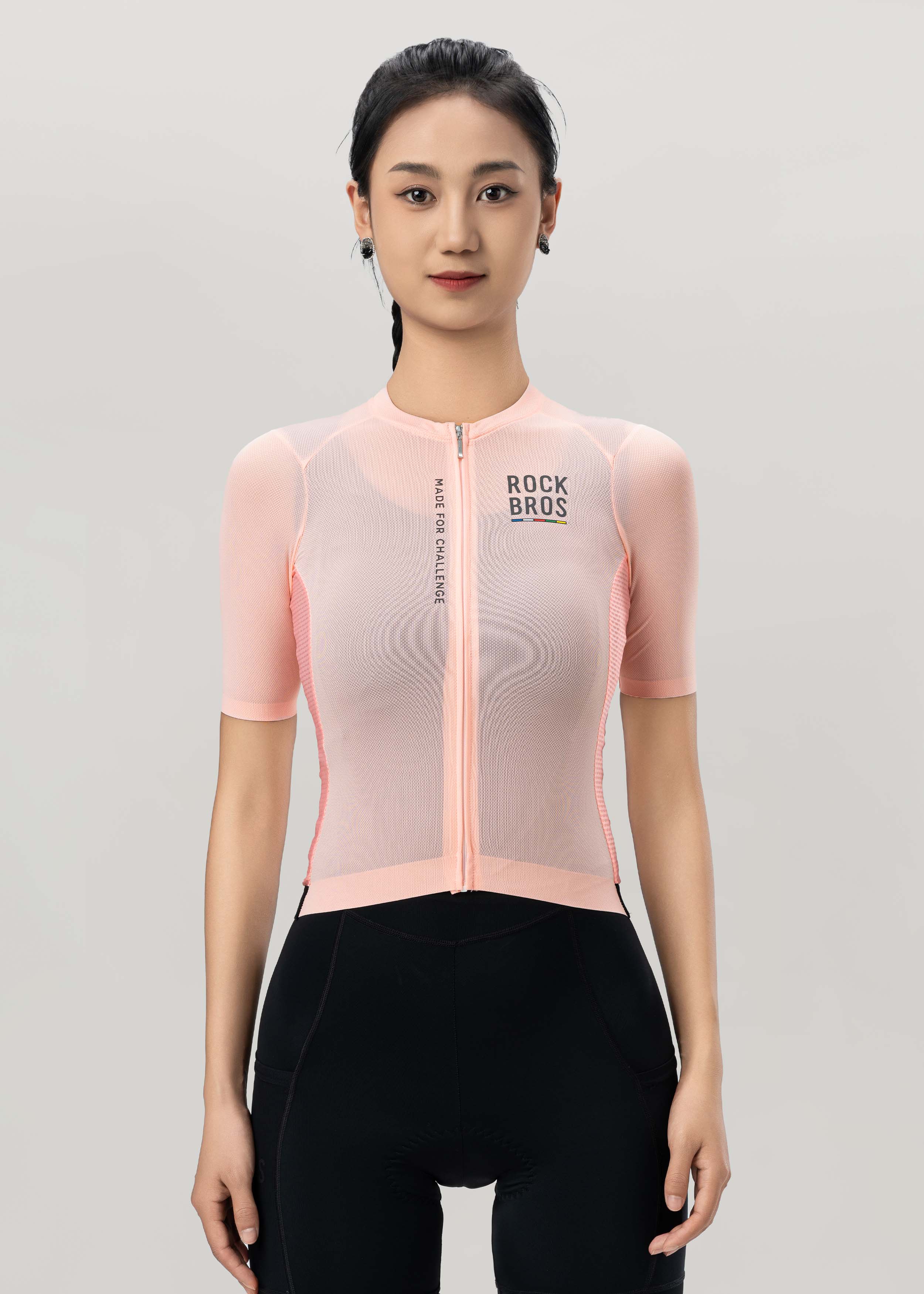 ROAD TO SKY Women's Cycling Short-Sleeved Jersey ¢ò Pink Orange