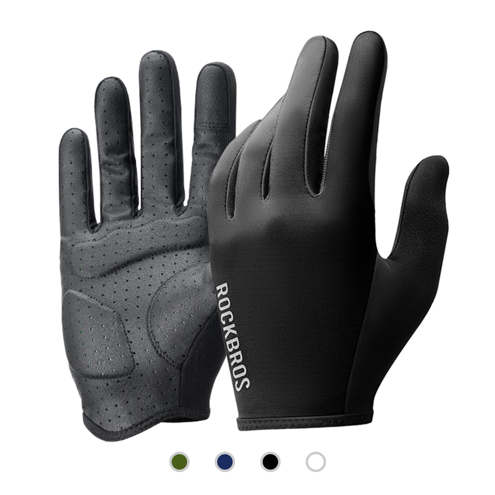 ROCKBROS Road-to-Sky Spring Summer Cycling Gloves Full Finger Touch Screen #Color_Black