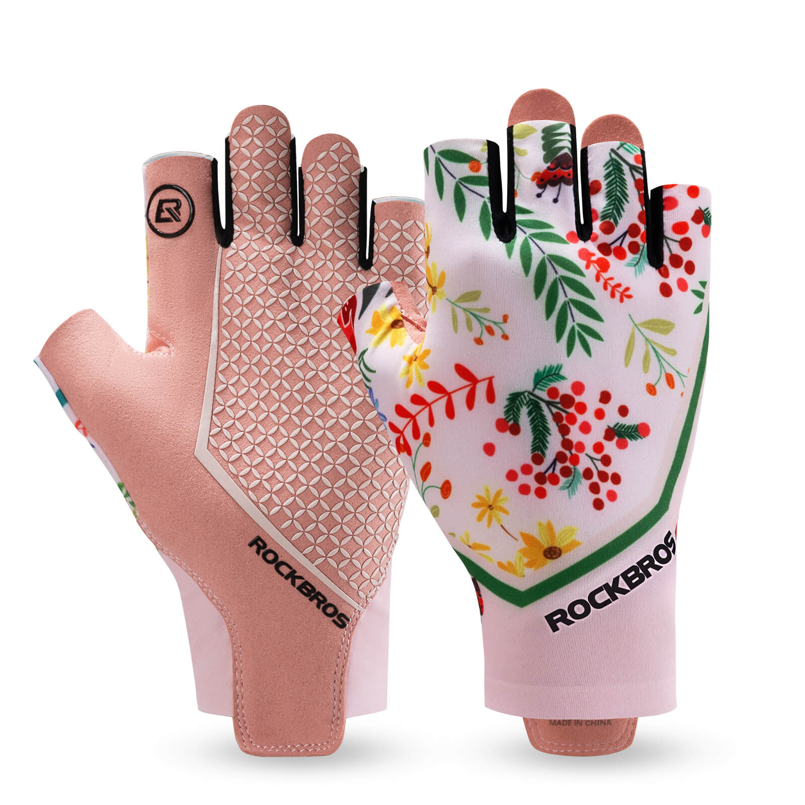 ROCKBROS Half-Finger Women Fingerless Cycling Gloves Summer