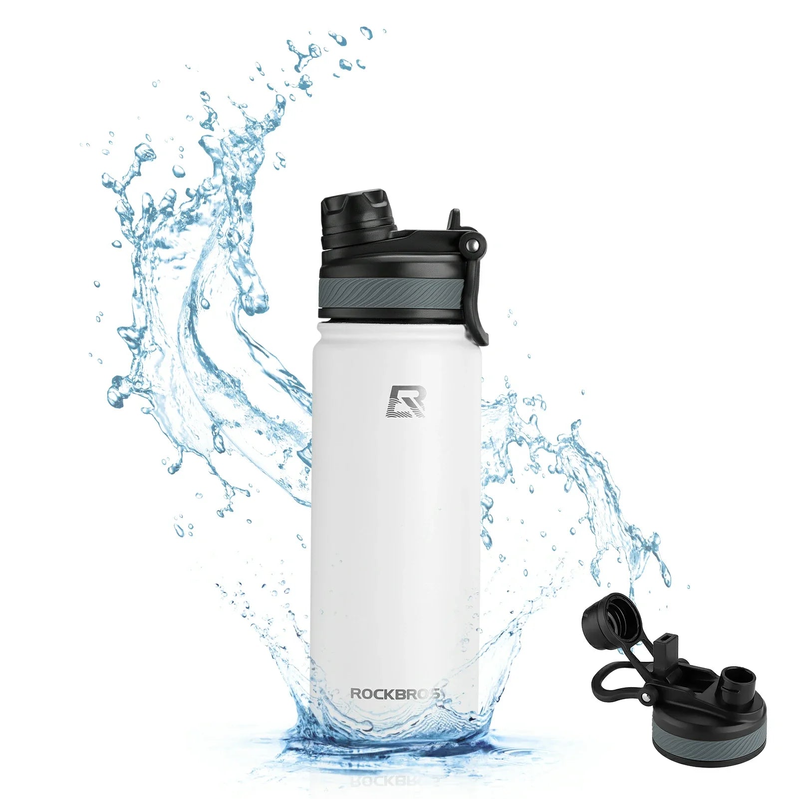 ROCKBROS Stainless Steel Insulated Water Bottle with Straw