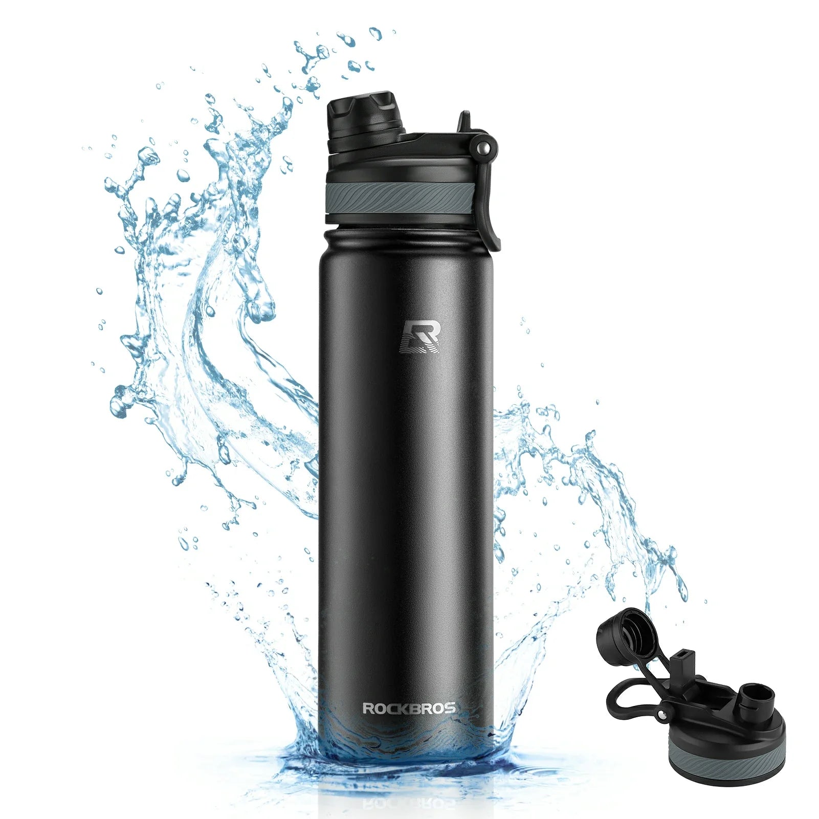 ROCKBROS Stainless Steel Insulated Water Bottle with Straw