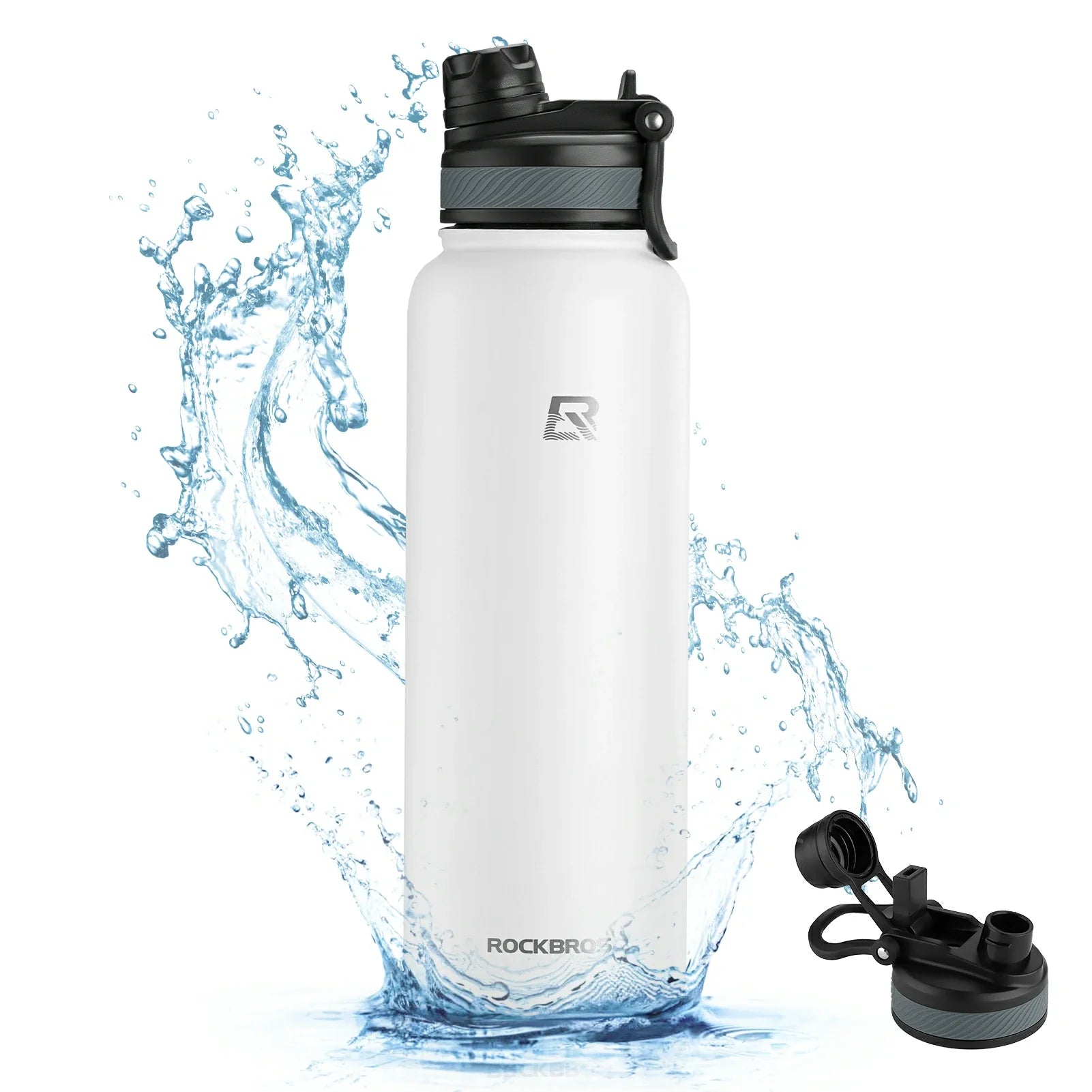 ROCKBROS Stainless Steel Insulated Water Bottle with Straw