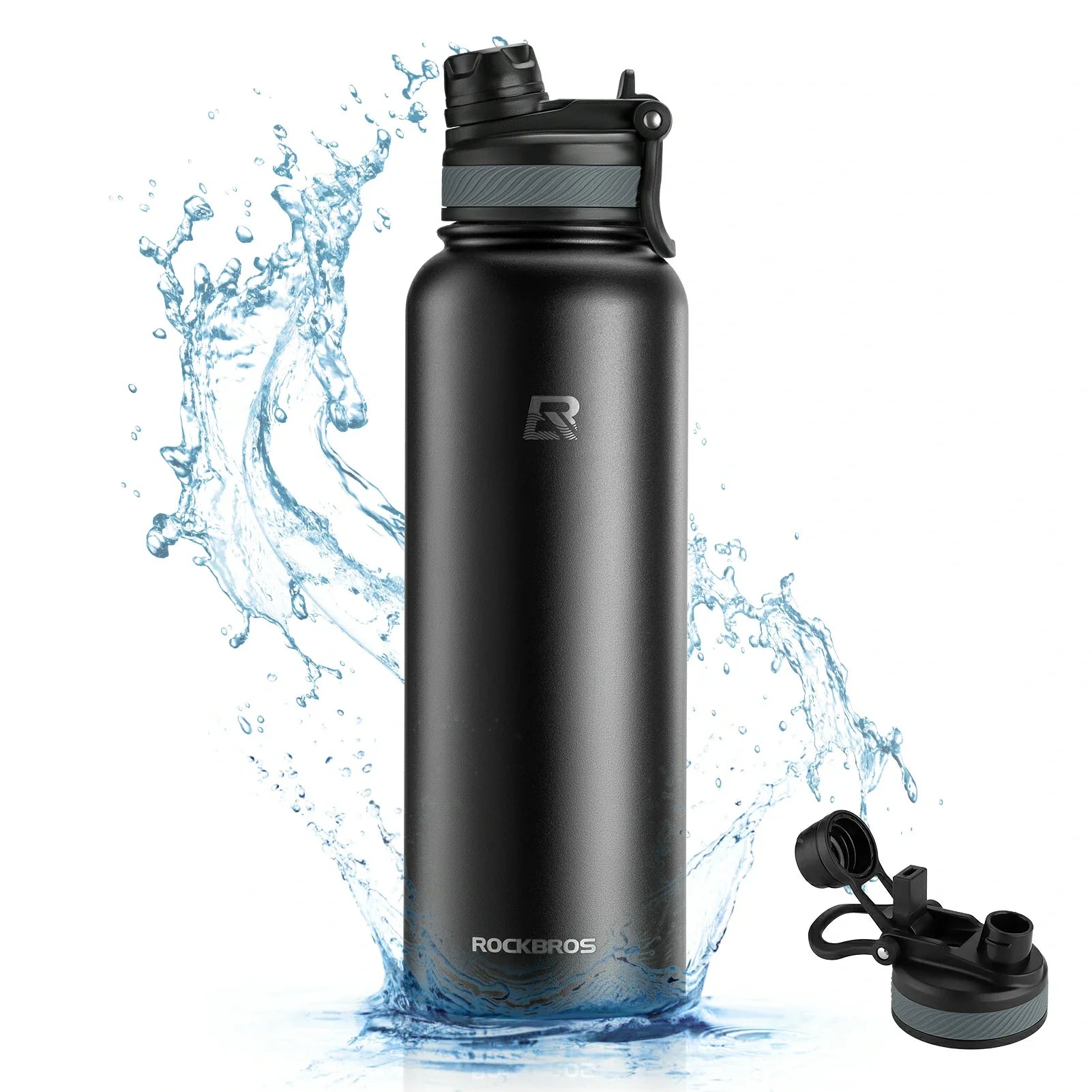 ROCKBROS Stainless Steel Insulated Water Bottle with Straw