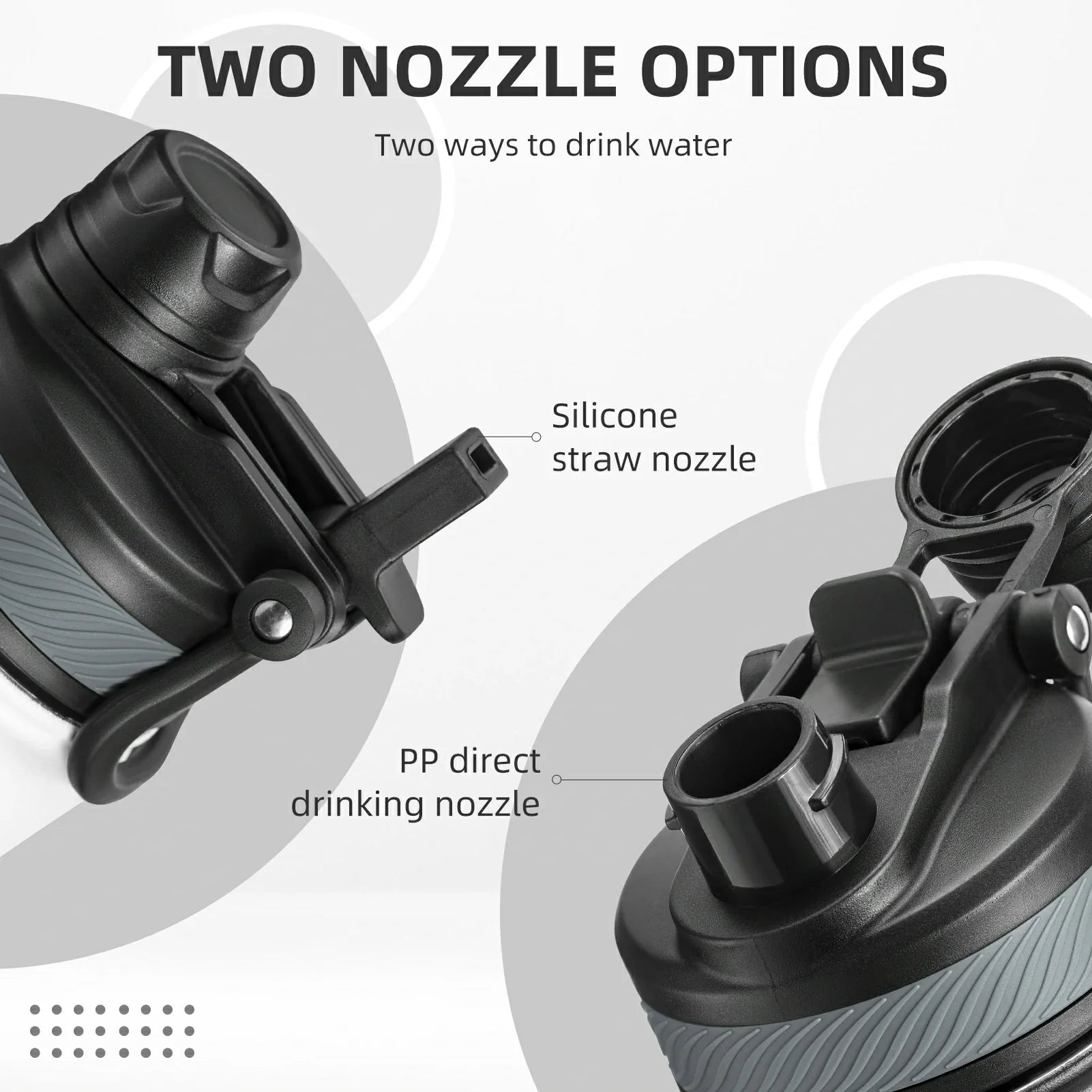 ROCKBROS Stainless Steel Insulated Water Bottle with Straw