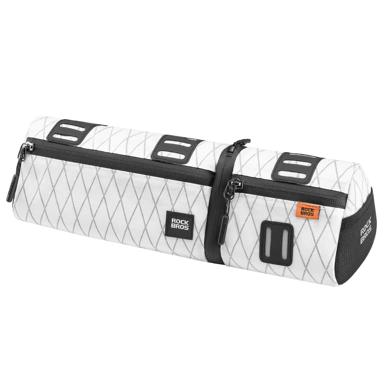 ROCKBROS versatile 2 in 1 bike bag, waterproof handlebar bag with shoulder strap, practical and durable for cycling. #Color_White