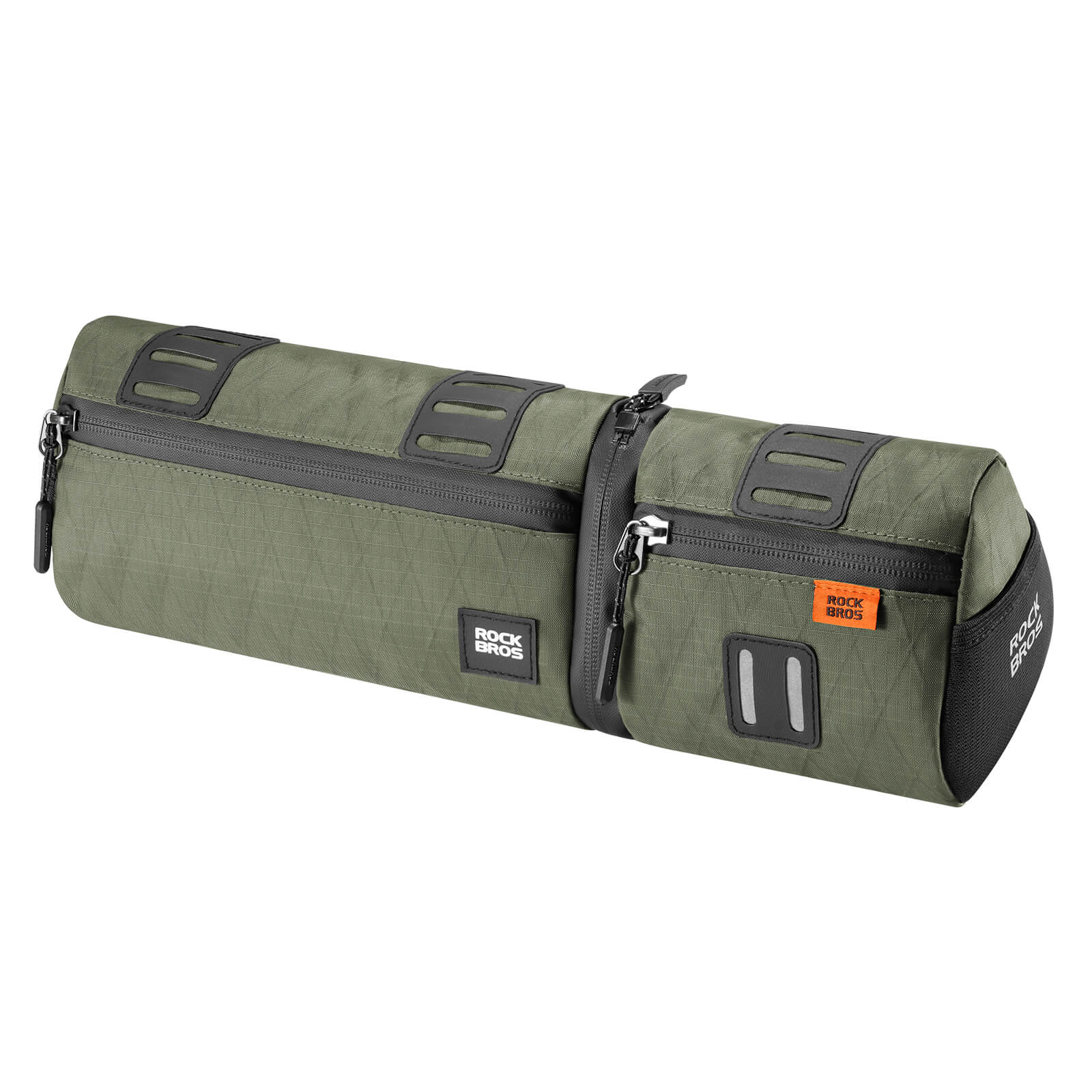 ROCKBROS versatile 2 in 1 bike bag, waterproof handlebar bag with shoulder strap, practical and durable for cycling. #Color_green