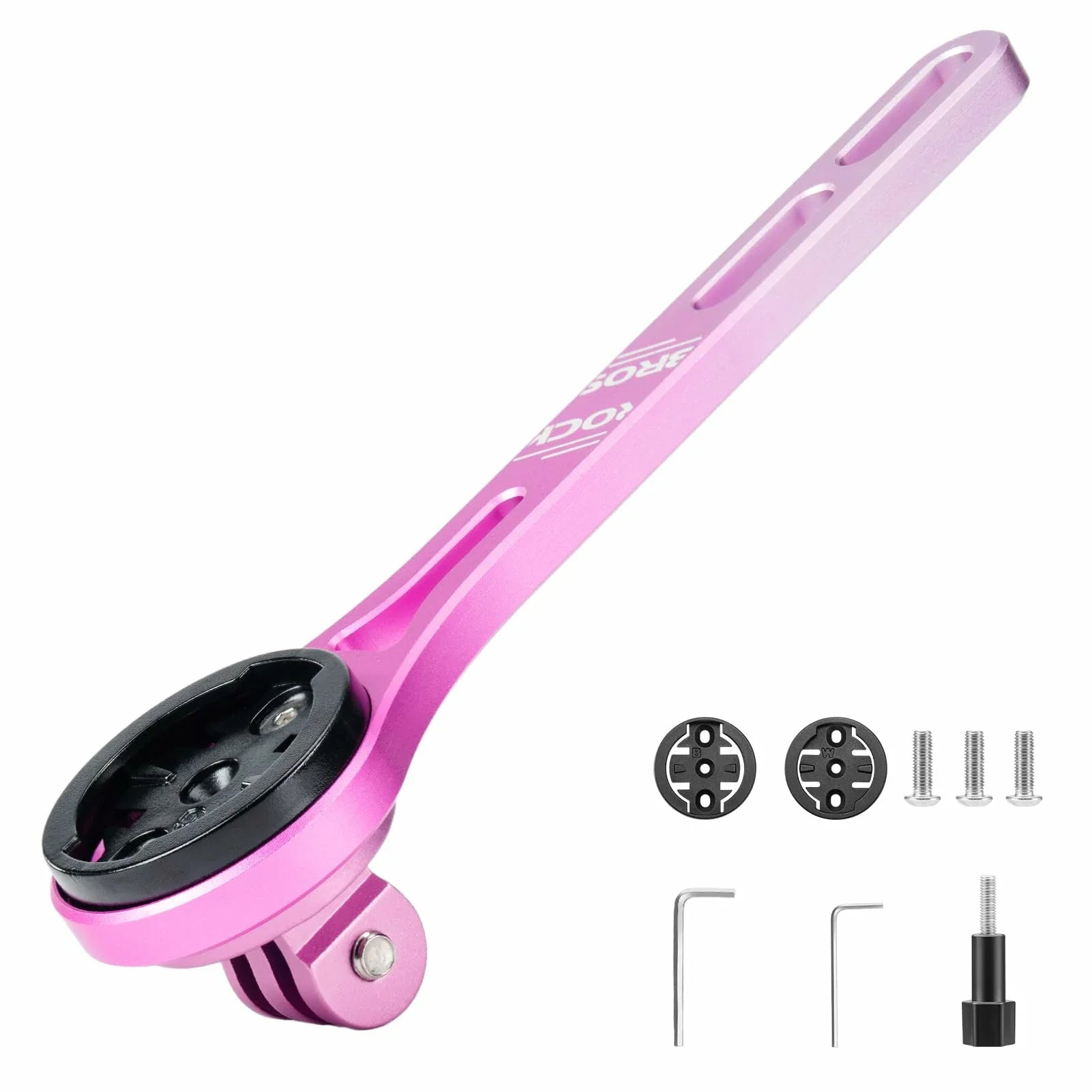 ROCKBROS Bike Aluminum Computer Mount compatible with Garmin, Wahoo, Bryton, and GoPro - ROCKBROs#color_Pink