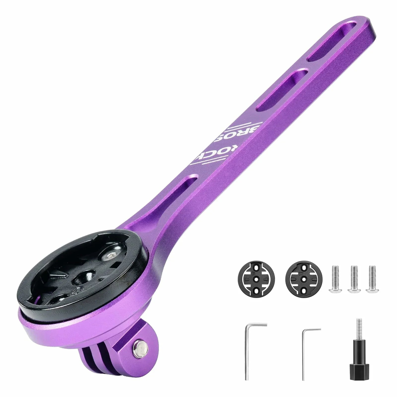 ROCKBROS Bike Aluminum Computer Mount compatible with Garmin, Wahoo, Bryton, and GoPro - ROCKBROS#color_Purple