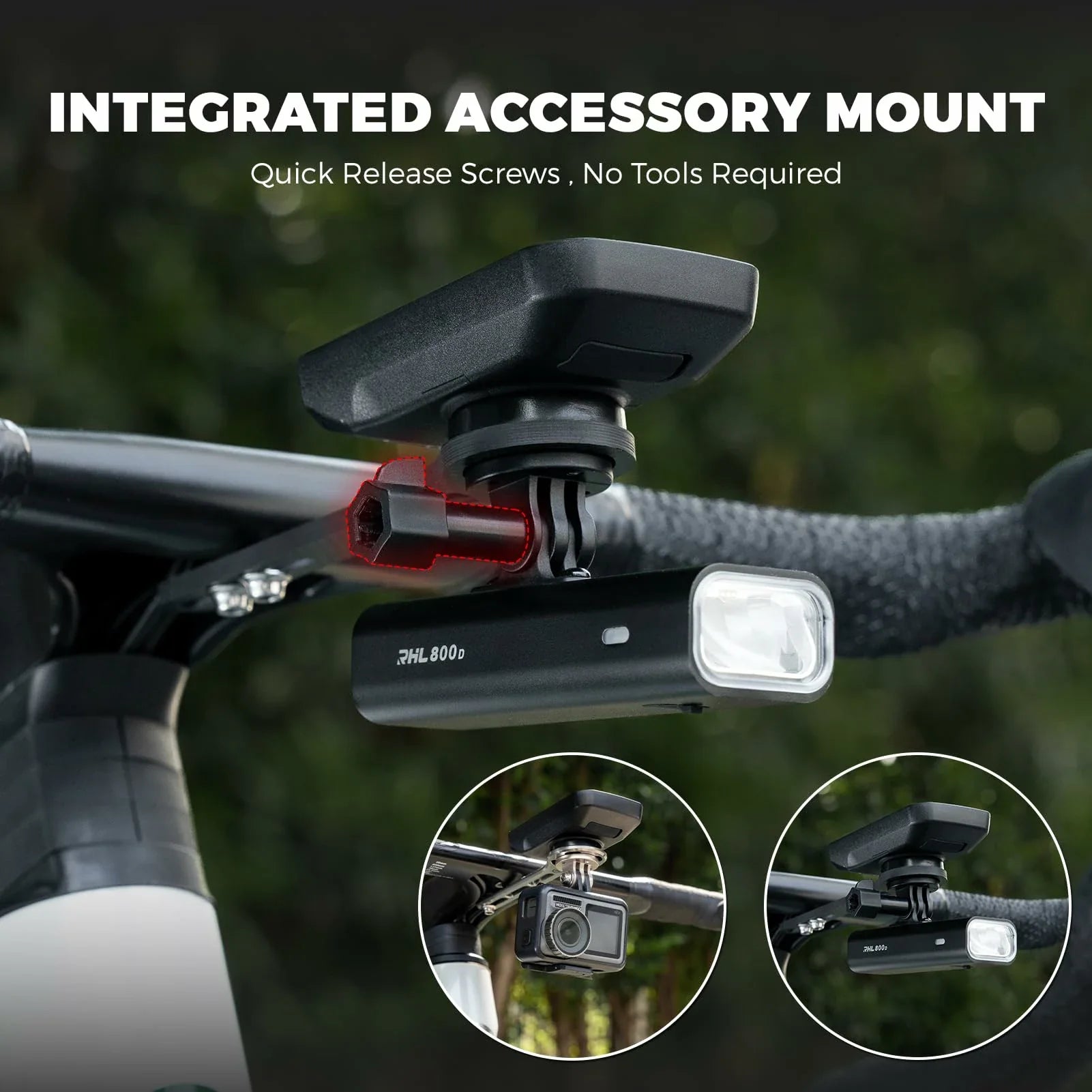 ROCKBROS Bike Aluminum Computer Mount compatible with Garmin, Wahoo, Bryton, and GoPro - ROCKBROS#color_Purple