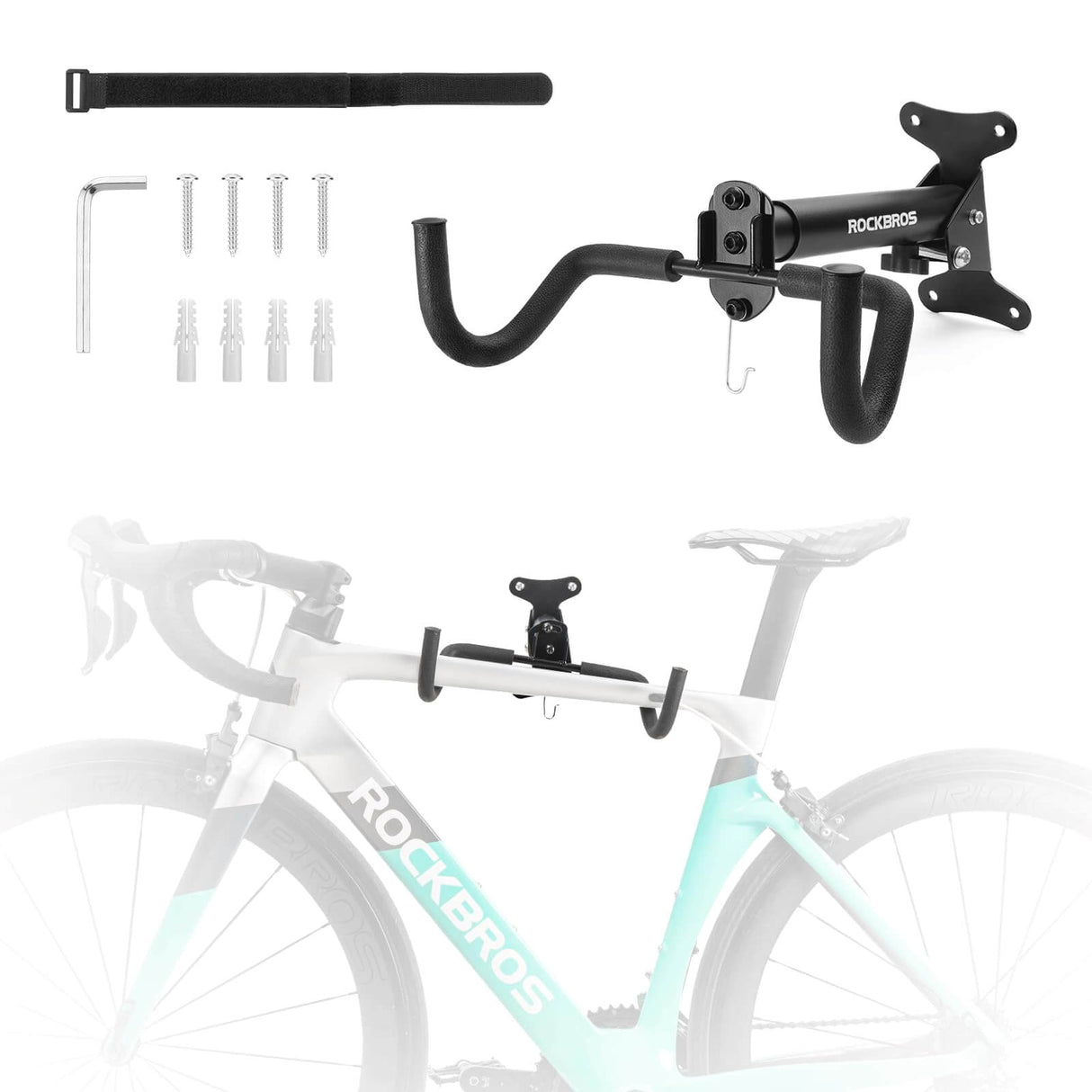 Wall-Mounted Bike Holder 33 lb Capacity
