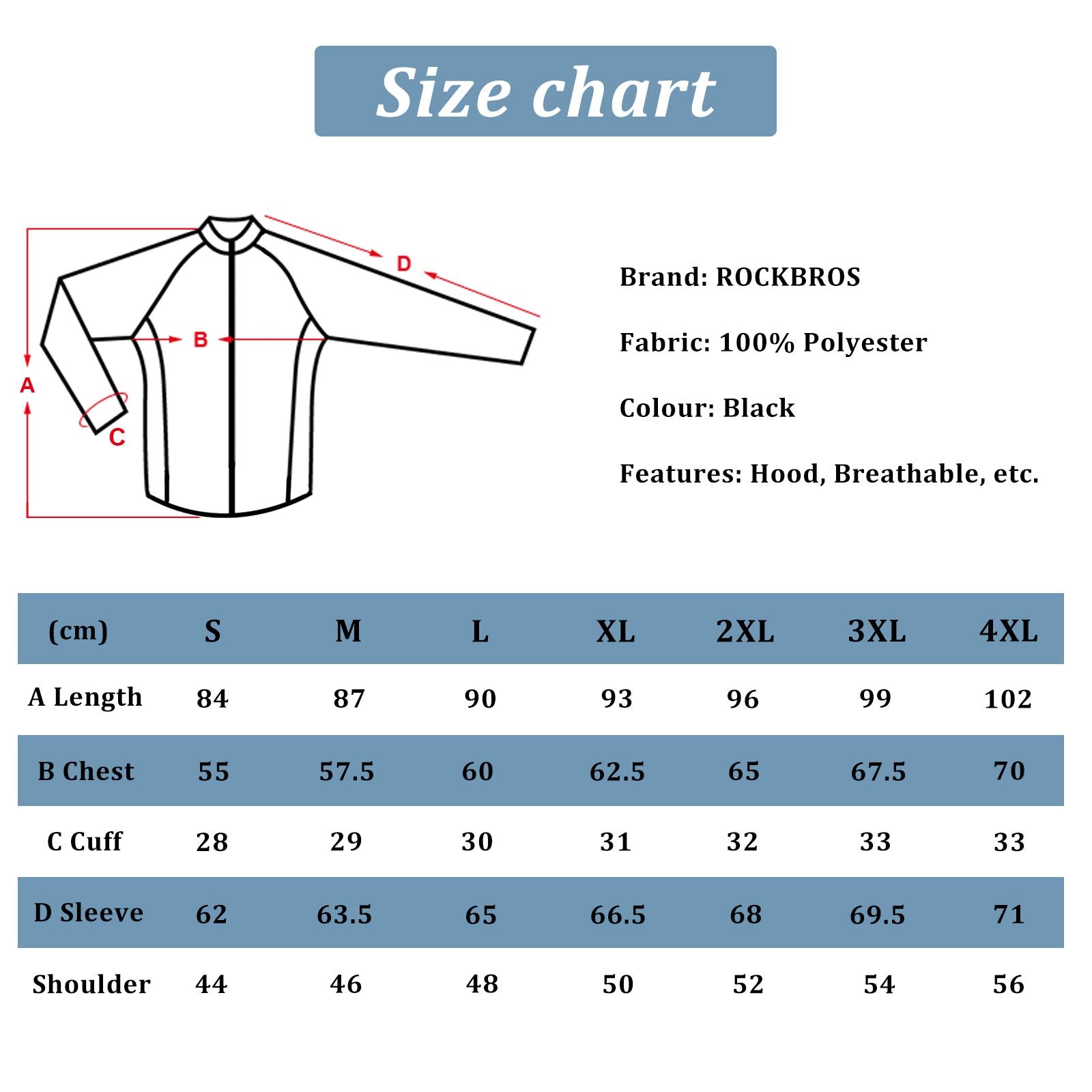 ROCKRBOS Waterproof Raincoat & Overtrousers for Men Women with Reflective