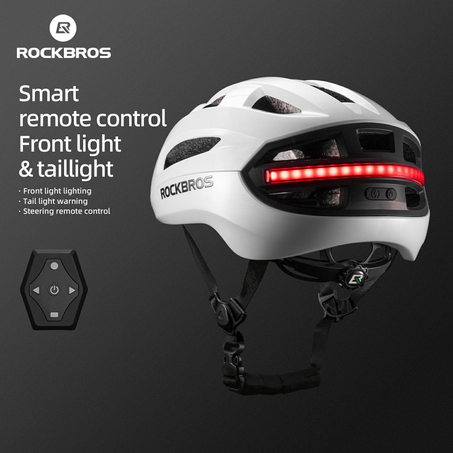 Riding Helmet with Bike Headlight and Tail Light Remote