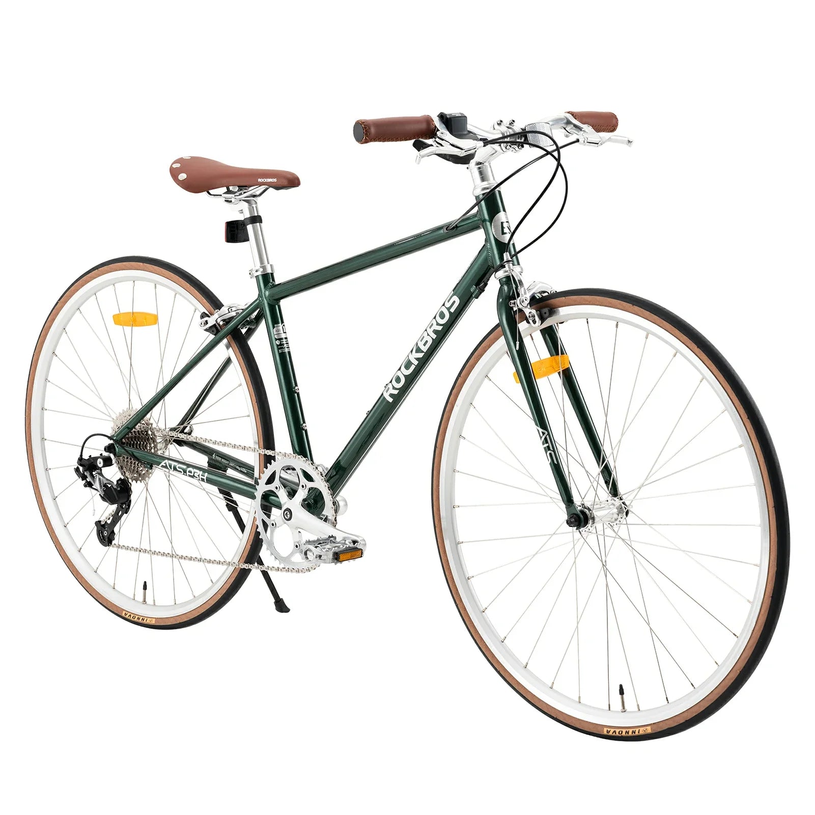 Side view of ATS Classic 700C Road Bike in green #color_green